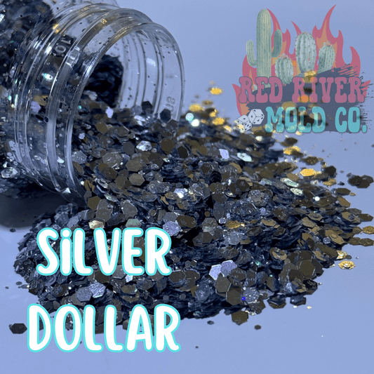 Silver Dollar Premium Chunky Glitter (Metallic holographic) - Red River Mold Co