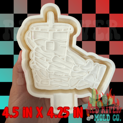 Skeleton Hand Holding an Ice Coffee Silicone Freshie Mold - Red River Mold Co