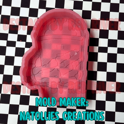 Skeleton holding coffee Destash Silicone Freshie Mold - Red River Mold Co