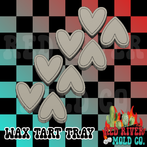 Skinny Heart Silicone Freshie Vent/ Wax Tray Mold - Red River Mold Co