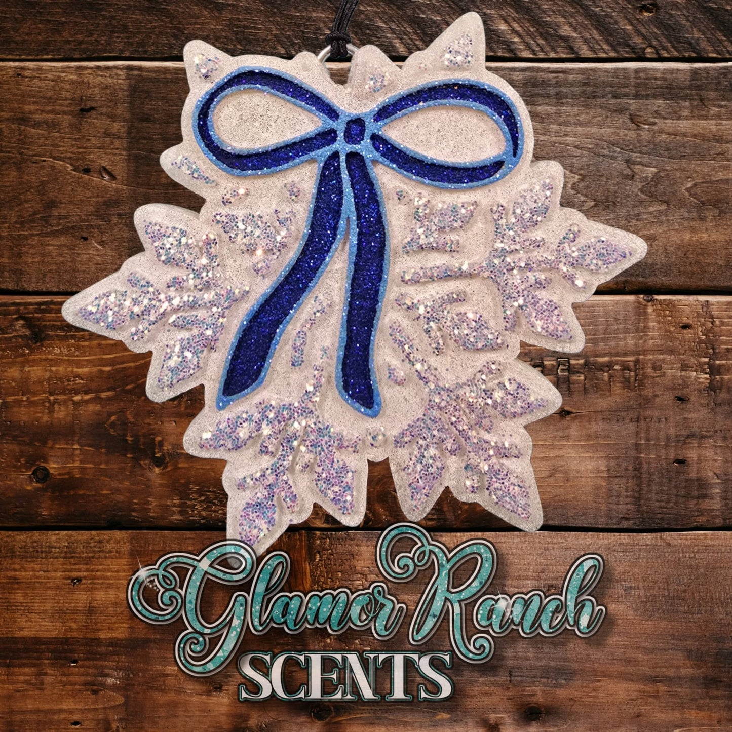 Snowflake with a bow Silicone Freshie Mold - Red River Mold Co