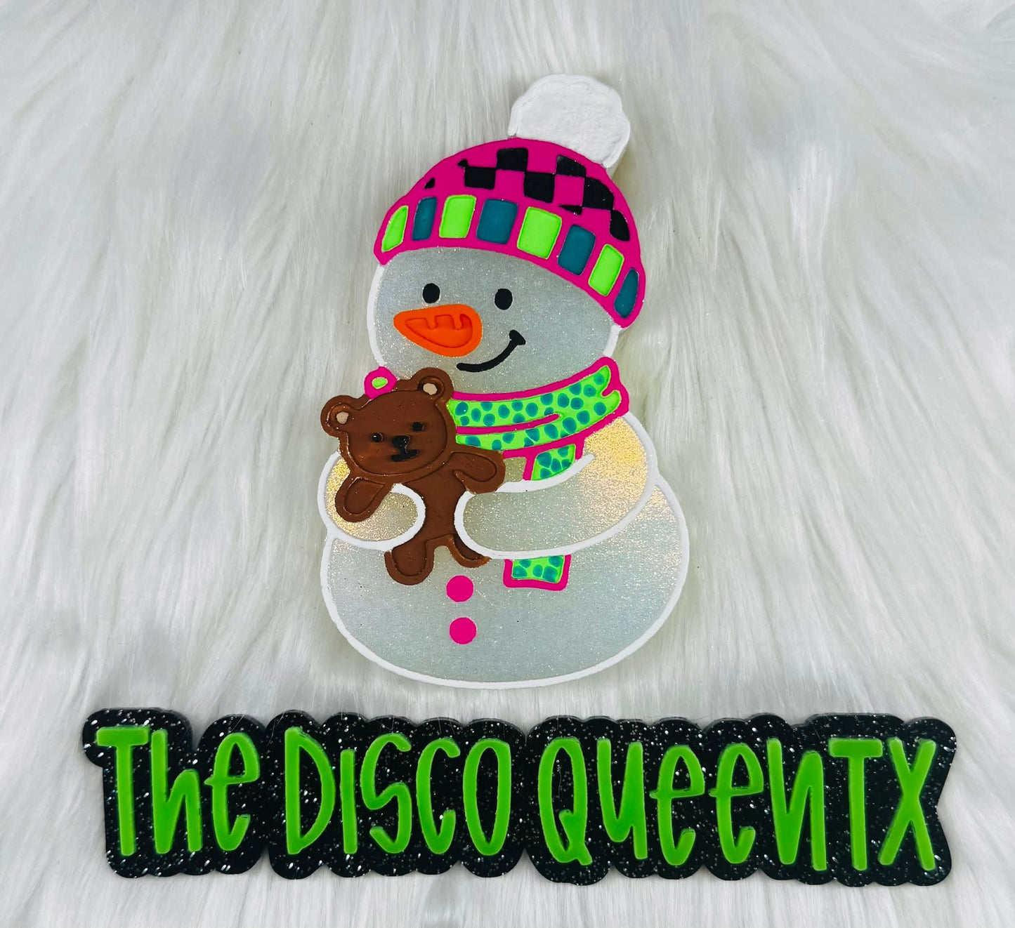 Snowman Holding A Bear Silicone Freshie Mold - Red River Mold Co