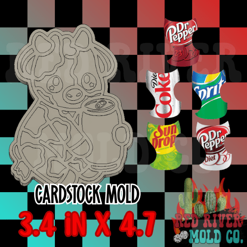 Soda Can Cow Silicone Freshie Mold (15 ct) - Red River Mold Co