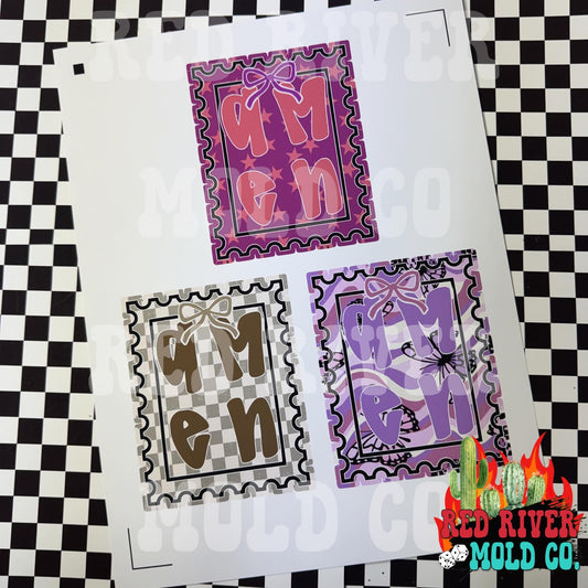 Southern Glitter Amen bow stamp cardstock grab bag 9 ct - Red River Mold Co