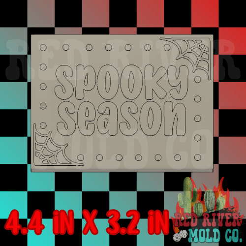 Spooky Season Turquoise Rectangle silicone freshie mold - Red River Mold Co