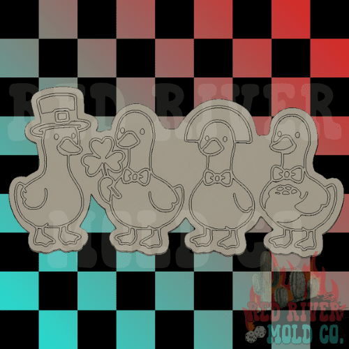 St. Patrick's Day Geese Silicone Freshie Mold - Red River Mold Co