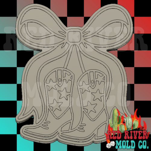 Star Boot Cherries with a Bow Silicone Freshie Mold - Red River Mold Co