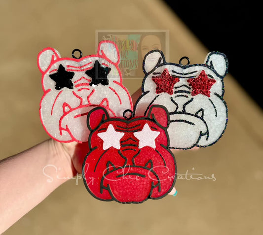 Star Eye Bulldog Mascot Silicone Freshie Mold - Red River Mold Co