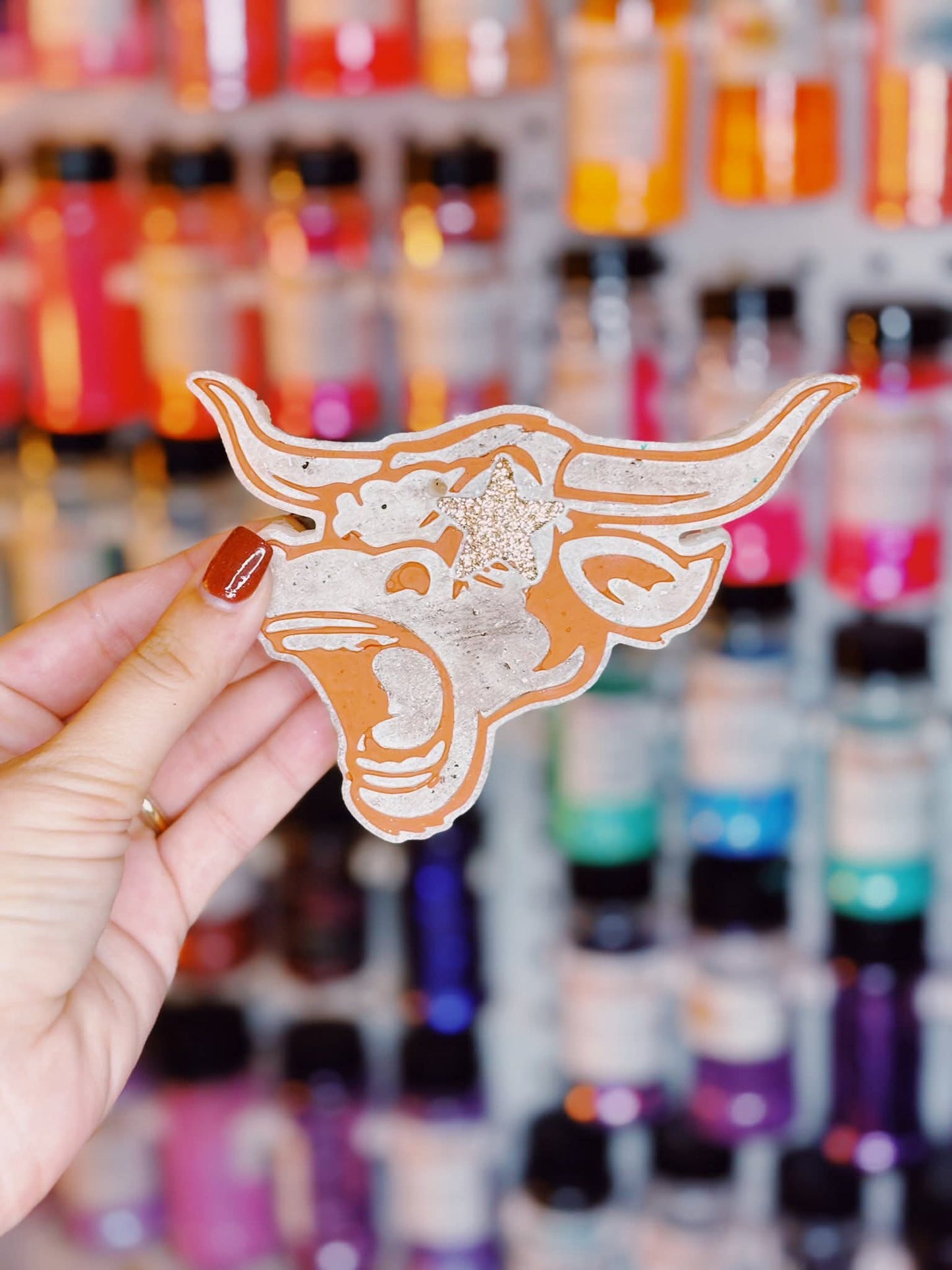 Star eye longhorn mascot Silicone Freshie Mold - Red River Mold Co