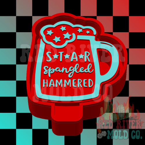 Star Spangled Hammered Silicone Freshie Mold - Red River Mold Co