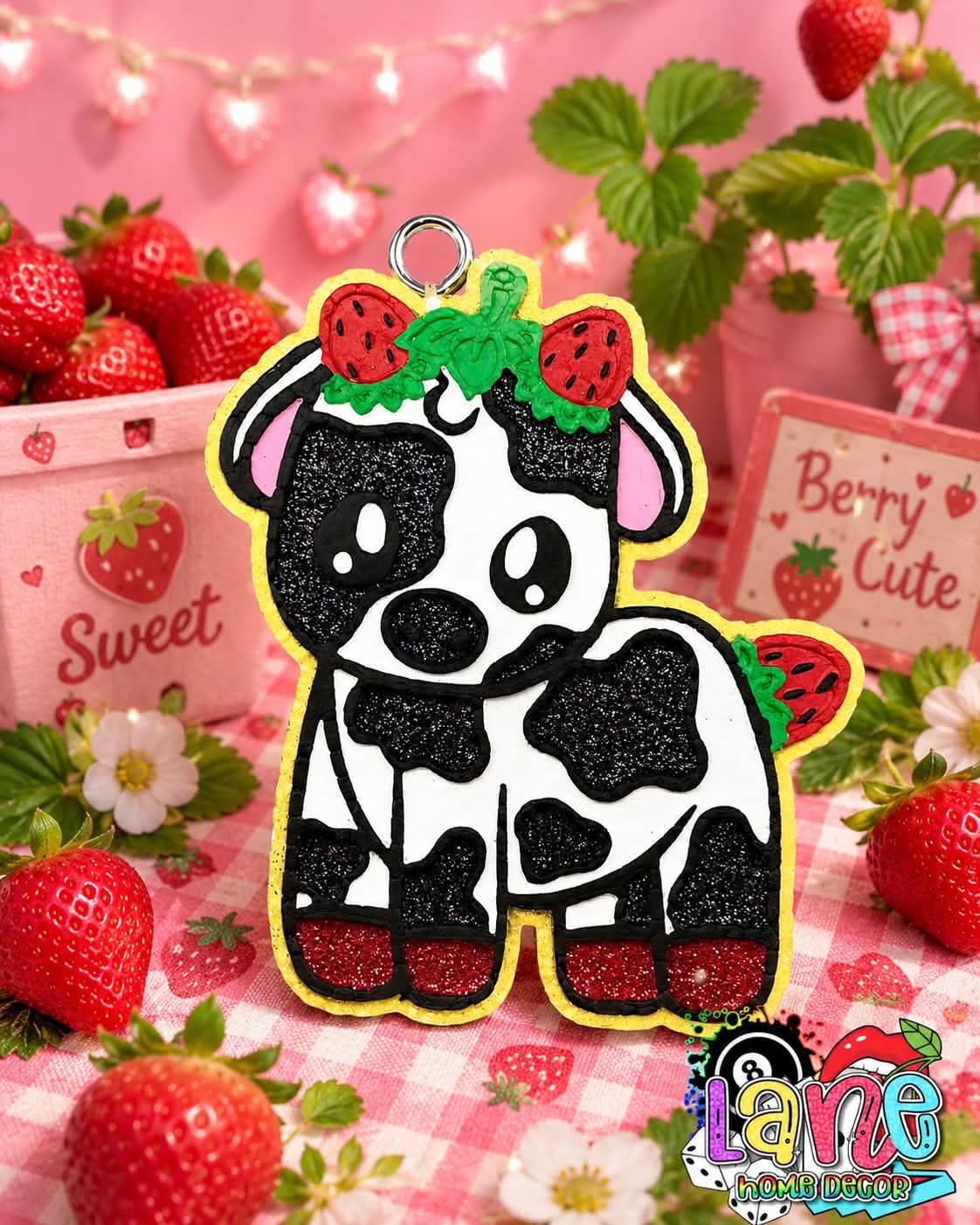 Strawberry Cow Silicone Freshie Mold - Red River Mold Co