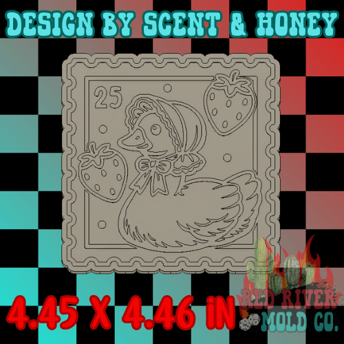 Strawberry Goose Stamp Silicone Freshie Mold - Red River Mold Co