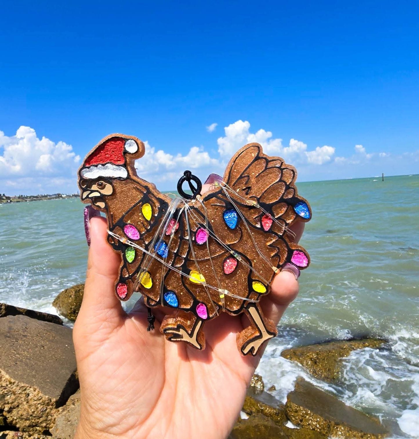 String light Christmas Chicken Silicone Freshie Mold - Red River Mold Co