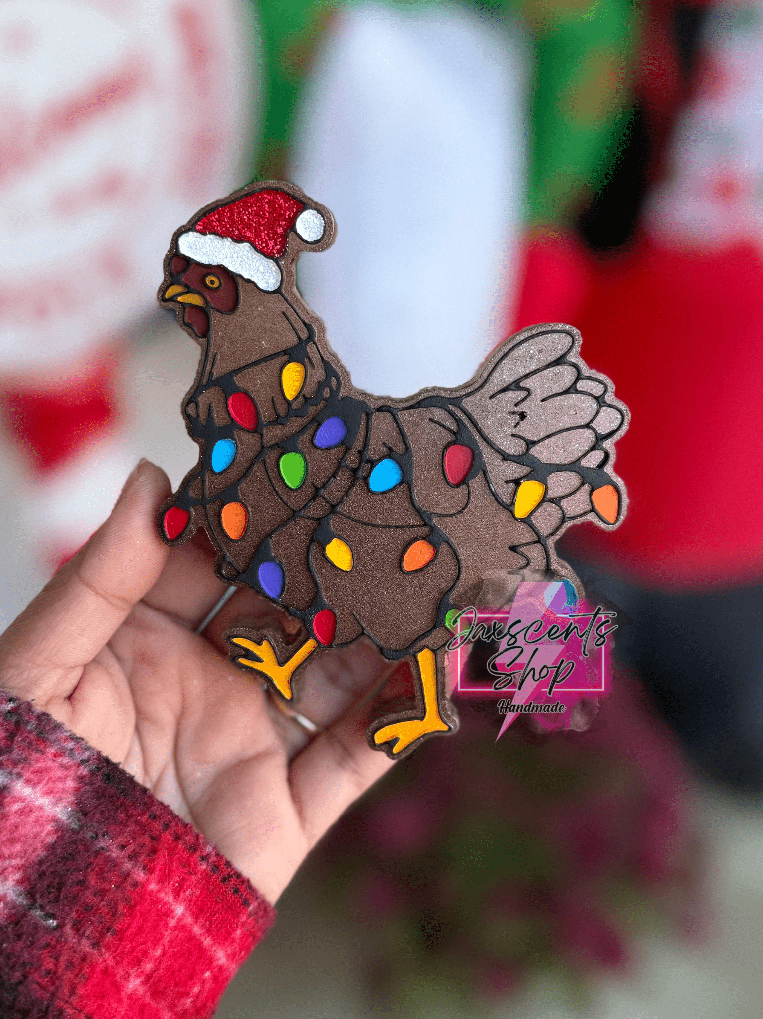 String light Christmas Chicken Silicone Freshie Mold - Red River Mold Co