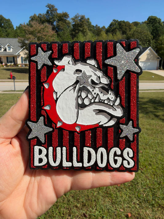 Striped Bulldogs with stars silicone freshie mold - Red River Mold Co
