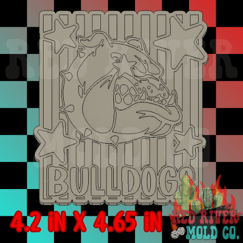 Striped Bulldogs with stars silicone freshie mold - Red River Mold Co
