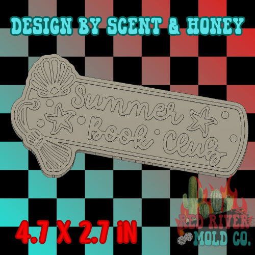 Summer Book Club Bookmark Silicone Freshie Mold - Red River Mold Co