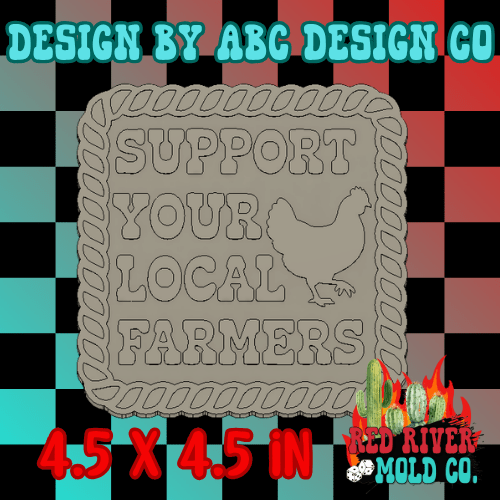 Support Your Local Farmers Silicone Freshie Mold - Red River Mold Co