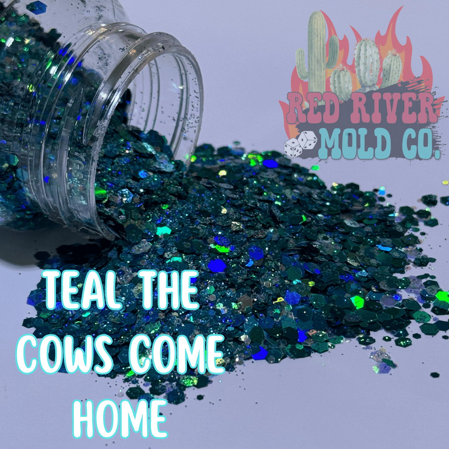 Teal The Cows Come Home Premium Chunky Glitter (Holographic) - Red River Mold Co