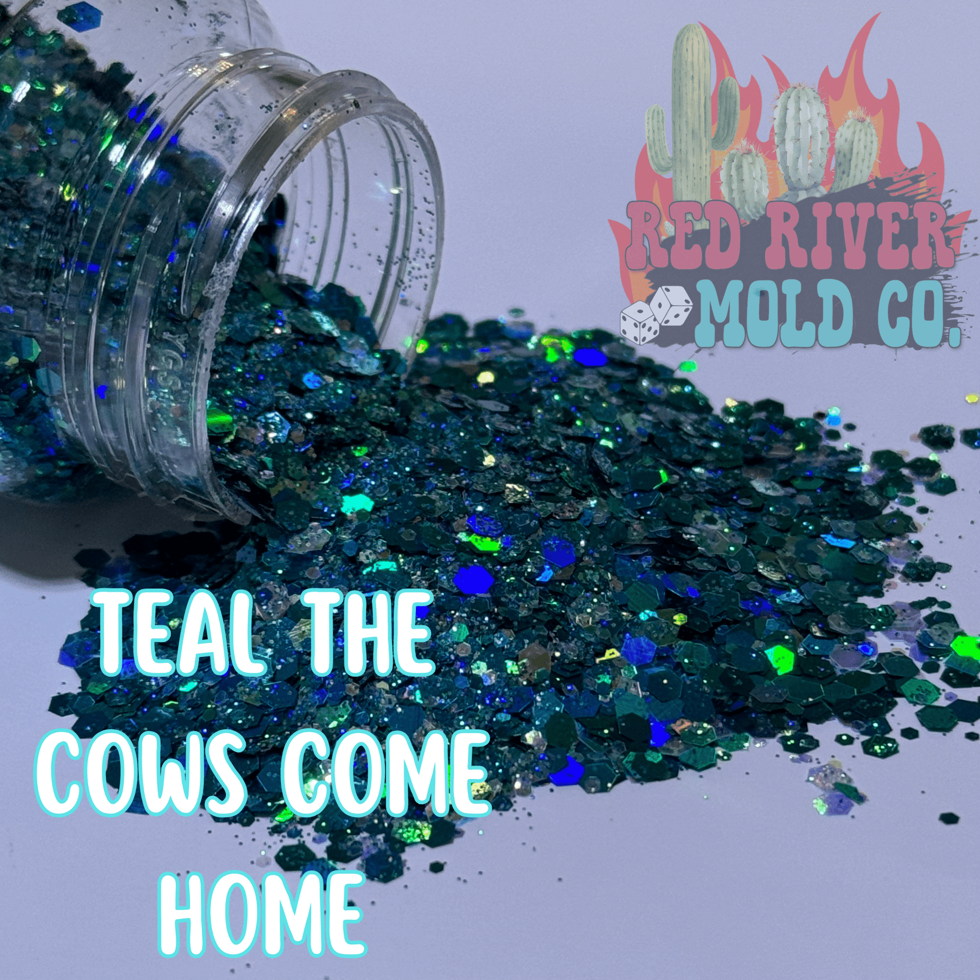 Teal The Cows Come Home Premium Chunky Glitter (Holographic) - Red River Mold Co