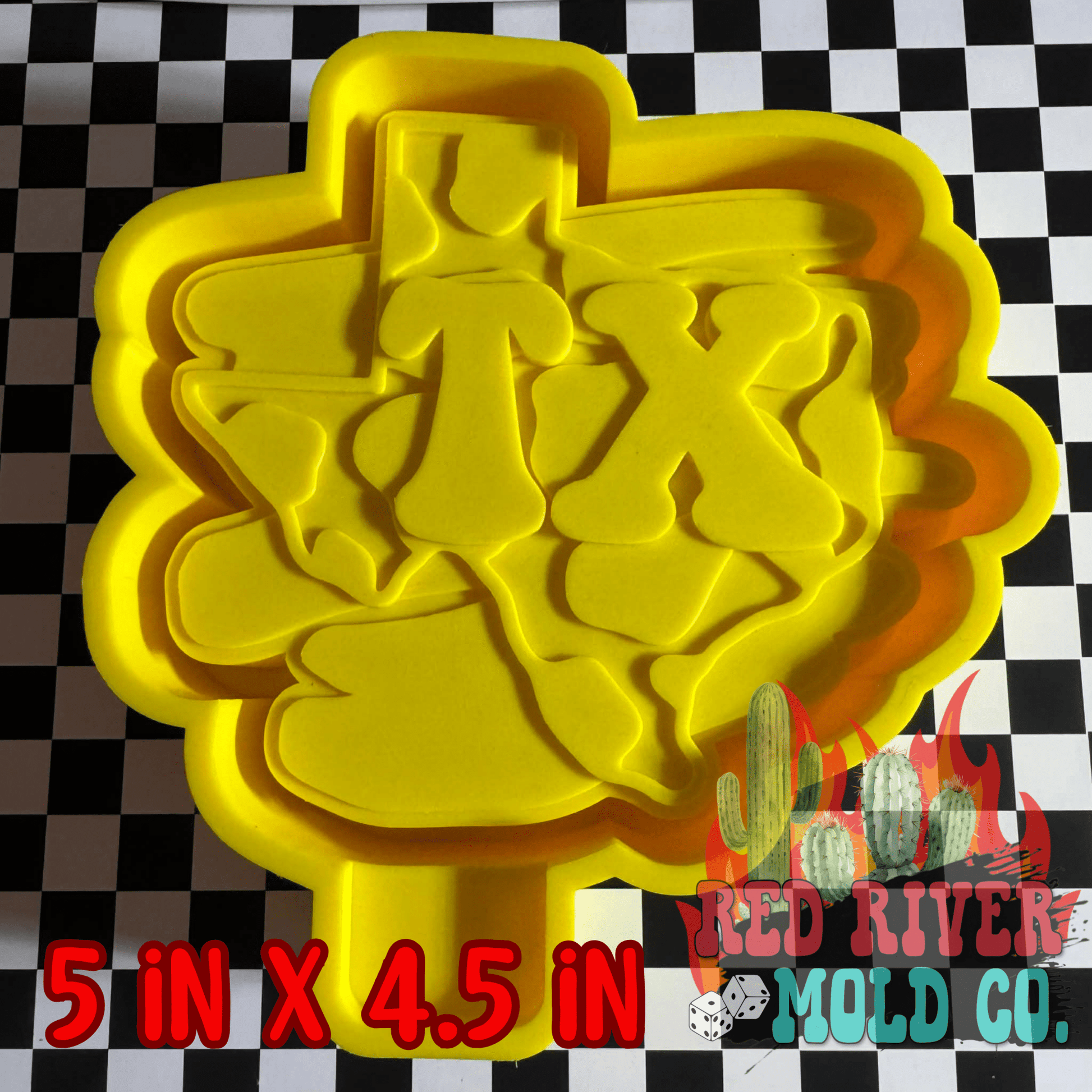 Texas Brush Stroke Background Silicone Freshie Mold - Red River Mold Co