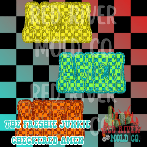 The Freshie Junkie Checkered Amen cardstock grab bag 9 ct - Red River Mold Co