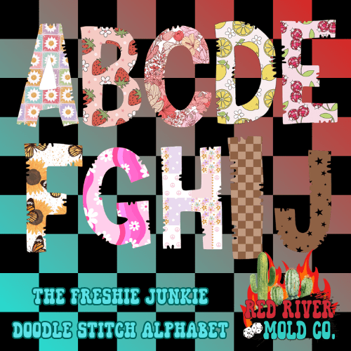 The Freshie Junkie Doodle Alphabet Cardstock - Red River Mold Co