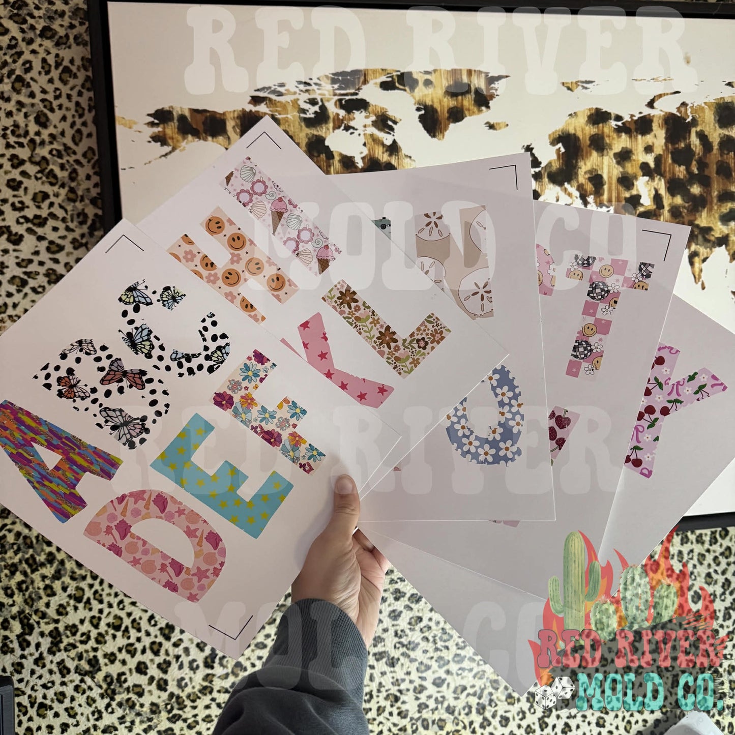 The Freshie Junkie Doodle Alphabet Cardstock A - Z - Red River Mold Co