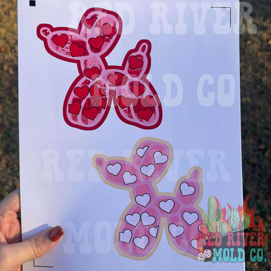 The Freshie Junkie Hearts Balloon Dog cardstock grab bag - Red River Mold Co