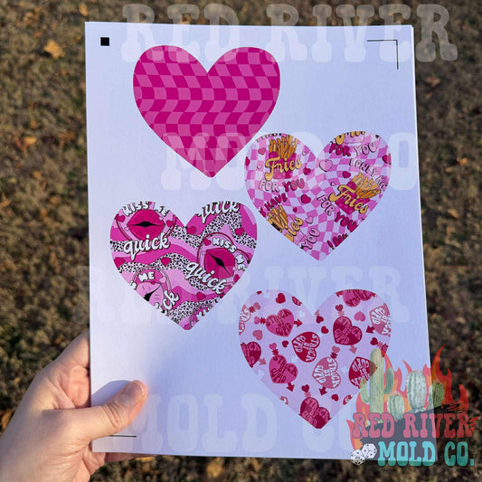 The Freshie Junkie Plain Conversation Heart cardstock grab bag - Red River Mold Co