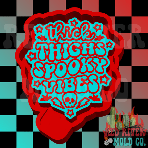 Thick Thighs Spooky Vibes Silicone Freshie Mold - Red River Mold Co