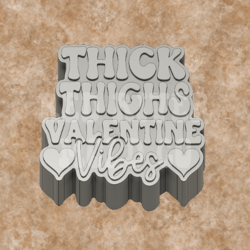 Thick Thighs Valentine Vibes Silicone Freshie Mold - Red River Mold Co