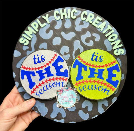 Tis The Season Baseball 4 in Round Mold Insert - Red River Mold Co