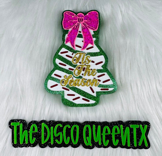 Tis The Season Snack Cake with a Bow Silicone Freshie Mold - Red River Mold Co