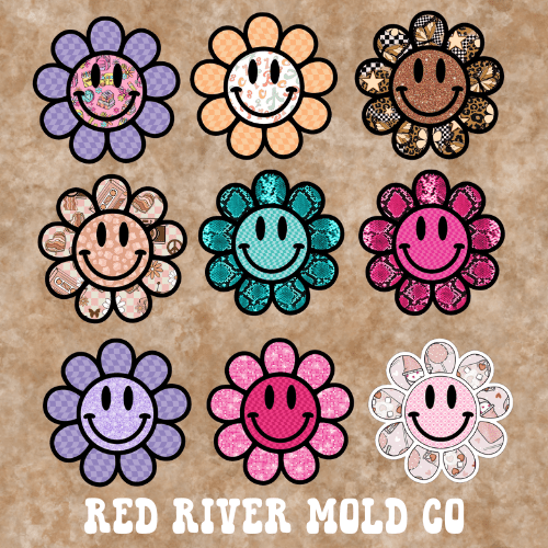 TLB Smiley Flower cardstock grab bag - Red River Mold Co