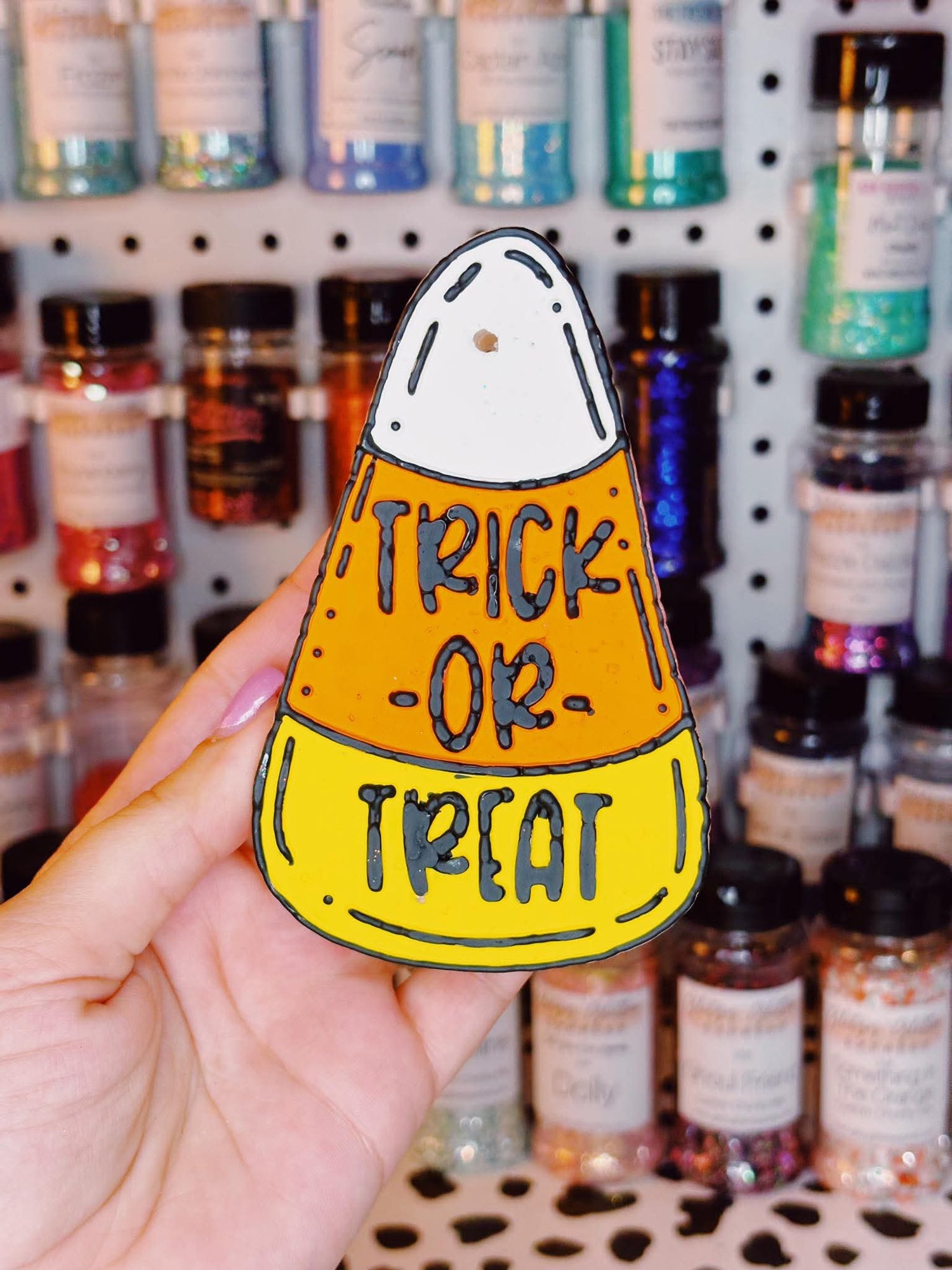 Trick Or Treat Candy Corn Silicone Freshie Mold - Red River Mold Co