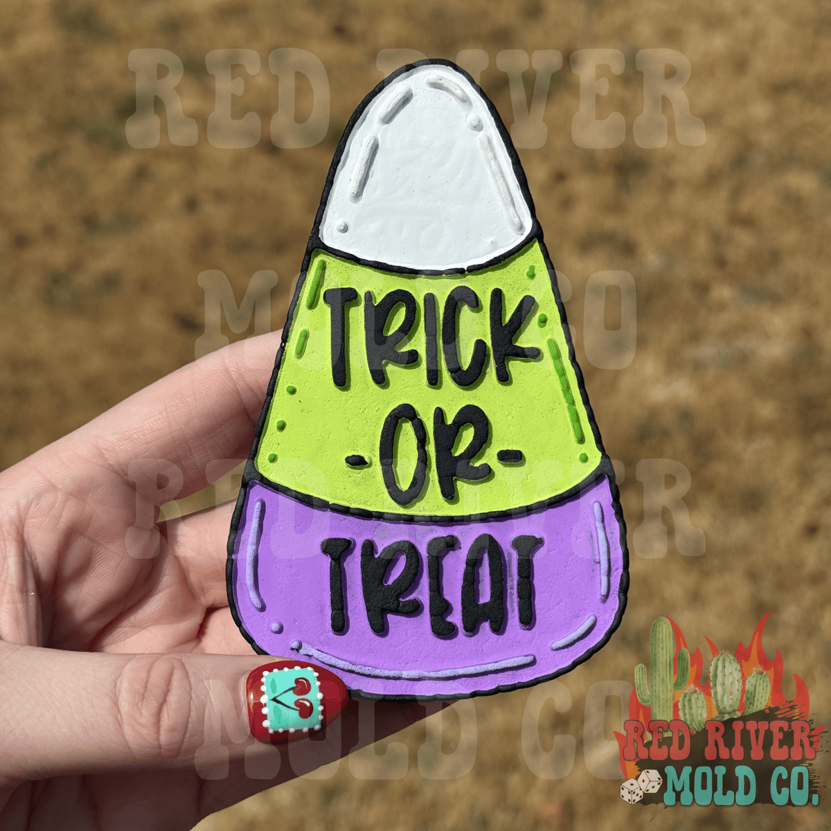 Trick Or Treat Candy Corn Silicone Freshie Mold - Red River Mold Co