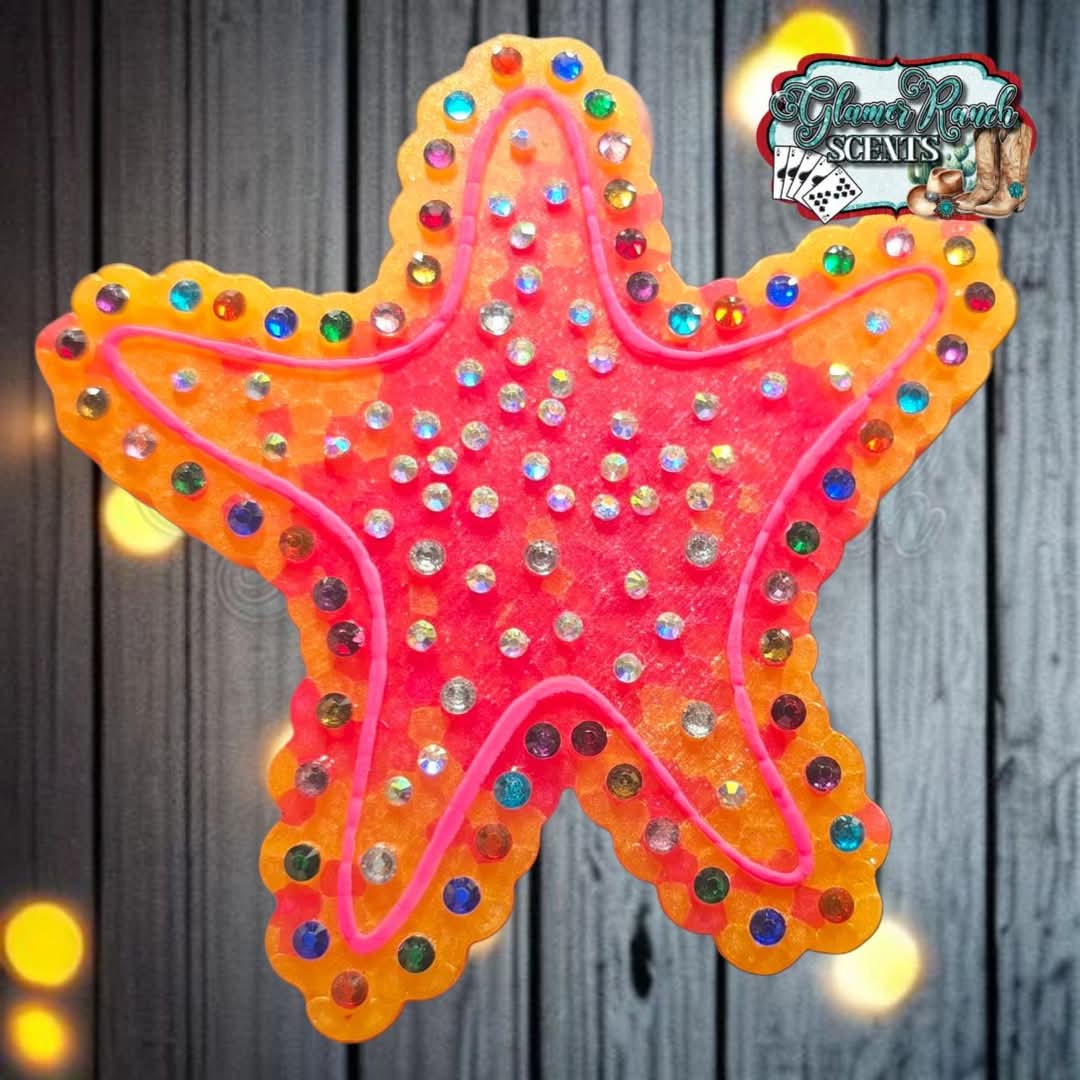 Turquoise Star Fish Silicone Freshie Mold - Red River Mold Co