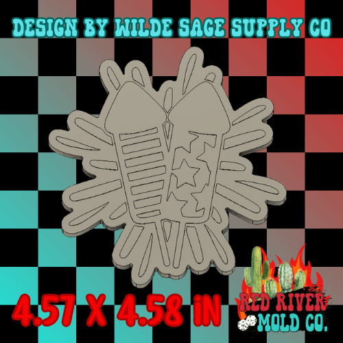 Two Fireworks Silicone Freshie Mold - Red River Mold Co