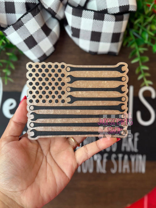 USA Flag made of tools Silicone Freshie Mold - Red River Mold Co