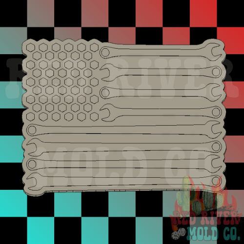 USA Flag made of tools Silicone Freshie Mold - Red River Mold Co