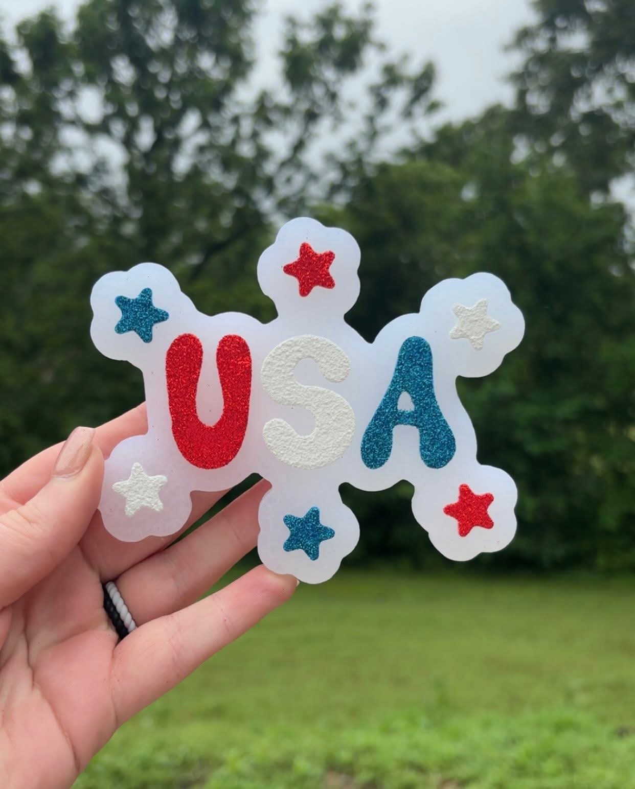 USA With Stars Silicone Freshie Mold - Red River Mold Co