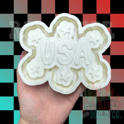 USA With Stars Silicone Freshie Mold - Red River Mold Co
