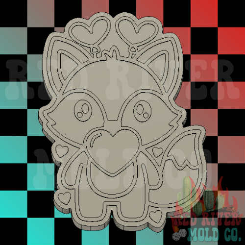 Vday Fox Silicone Freshie Mold - Red River Mold Co