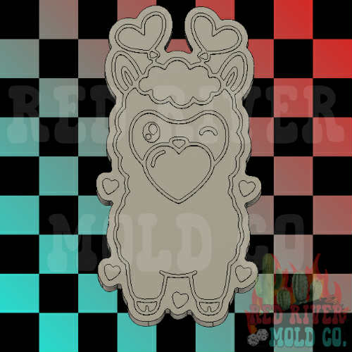 Vday Llama Silicone Freshie Mold - Red River Mold Co