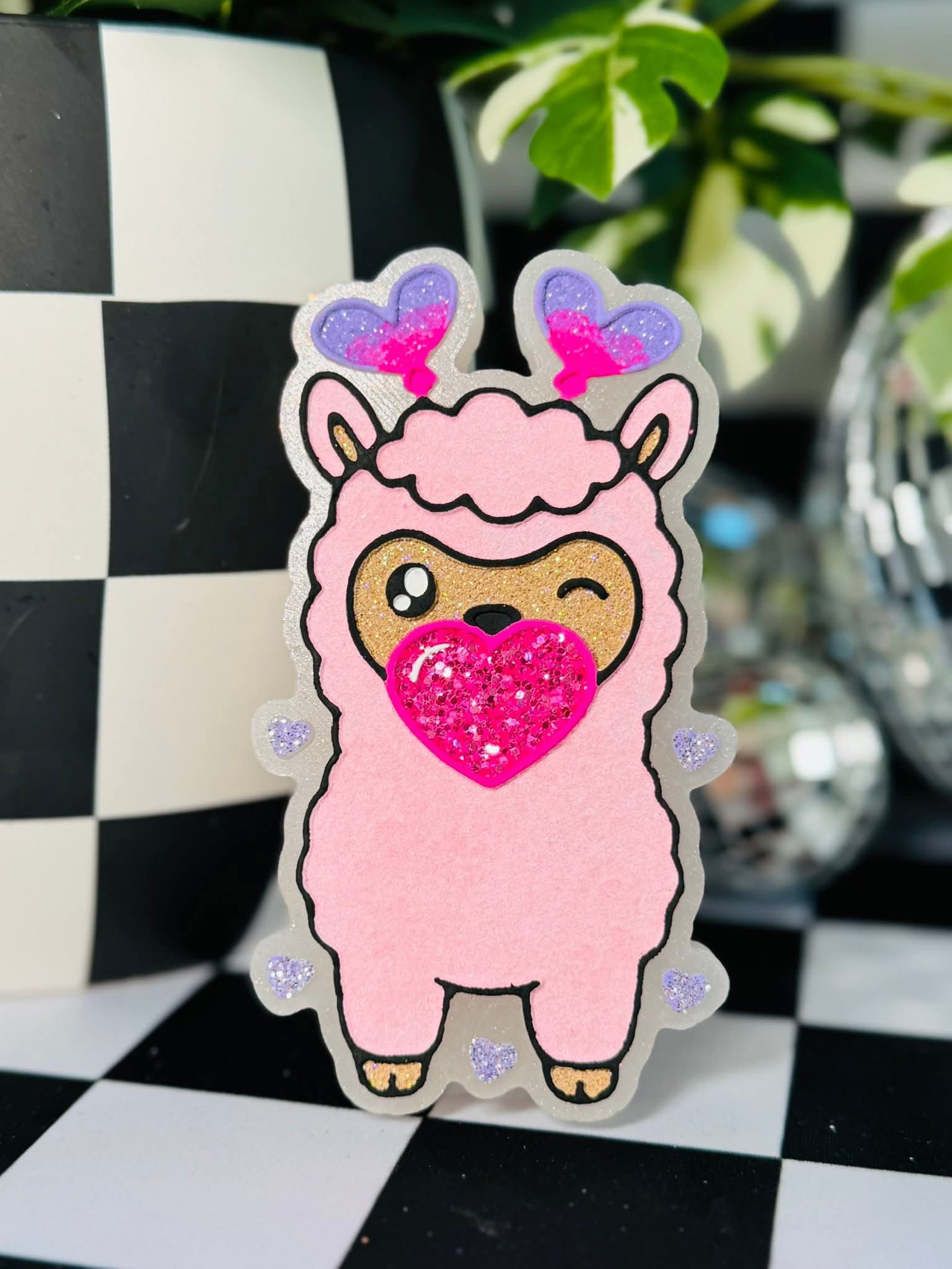 Vday Llama Silicone Freshie Mold - Red River Mold Co