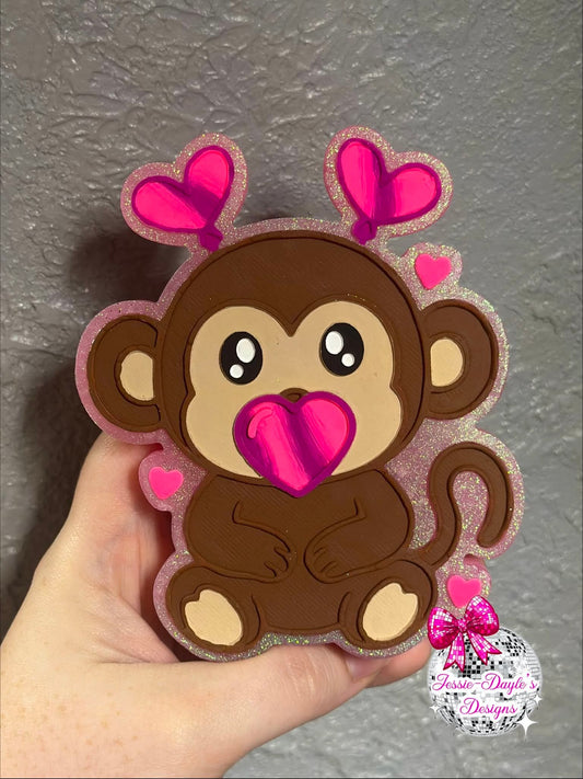 Vday Monkey Silicone Freshie Mold - Red River Mold Co