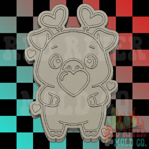 Vday Pig Silicone Freshie Mold - Red River Mold Co