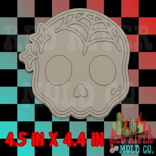 Web Skull silicone freshie mold - Red River Mold Co