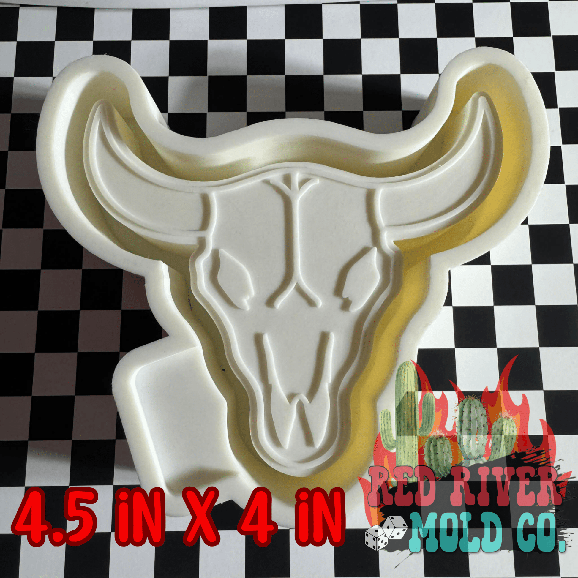 Western Bull Skull Silicone Freshie Mold - Red River Mold Co